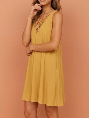 Blush Boutique Mustard Sleeveless Dress